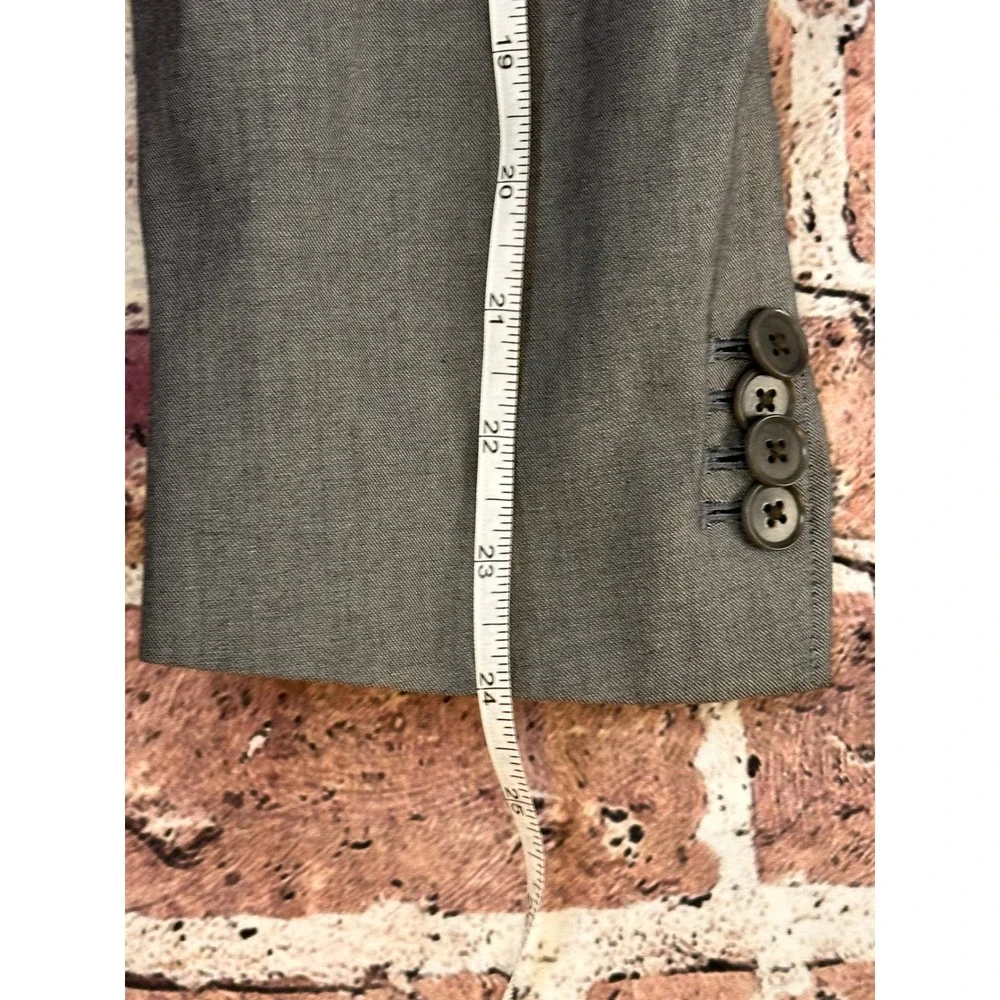 Banana Republic Men's 40R Modern Slim Fit Grey Cotton Blend 2 Button Blazer